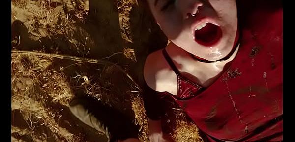 Petite pain slut plays with cum in eye and cum and mouth, then gets piss - Brooke Johnson in extreme domination session for Domthenation
